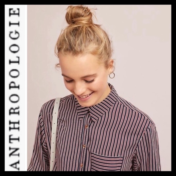 Anthro Maeve Adelaide Striped Poplin Shirt - Picture 3 of 8